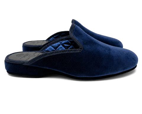 "Mule Slipper" in Navy Velvet